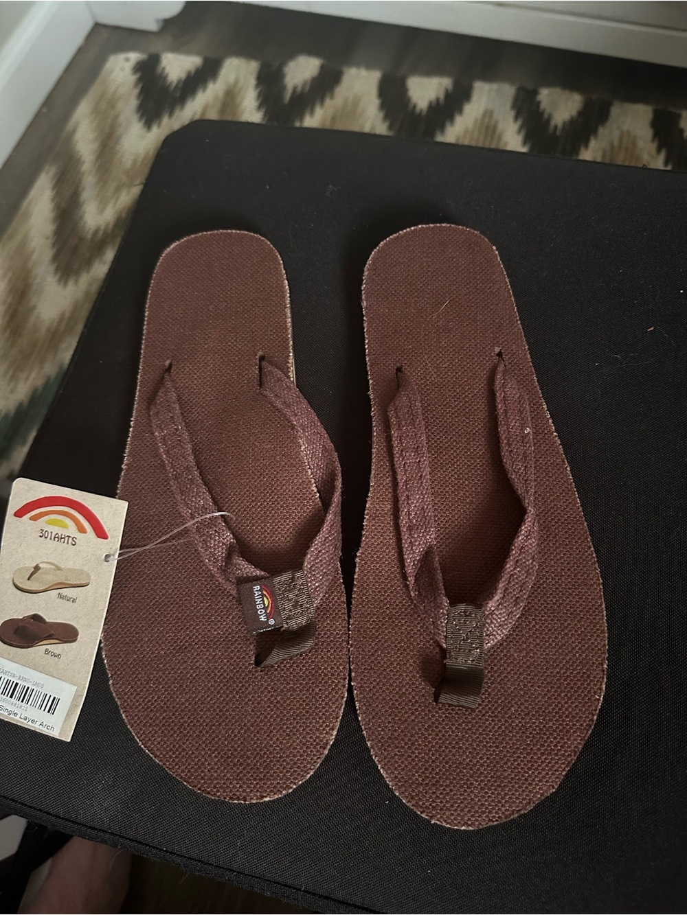 Rainbow Sandals Women’s Single Layer Hemp flip-flops Size 7